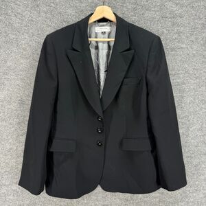 Tahari Blazer Women 18 Plus Black Button Up Collared Long Sleeve Lined Classic